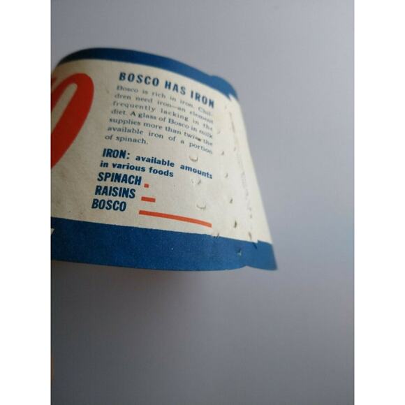 Vintage 1940s Bosco Syrup Milk Bottle Collar Original Dairy Advertising NOS - Picture 6 of 6